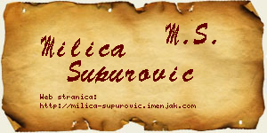 Milica Supurović vizit kartica